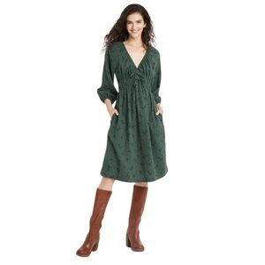 Women's Tie-Front Puff 3/4 Sleeve Midi Dress - Universal Thread